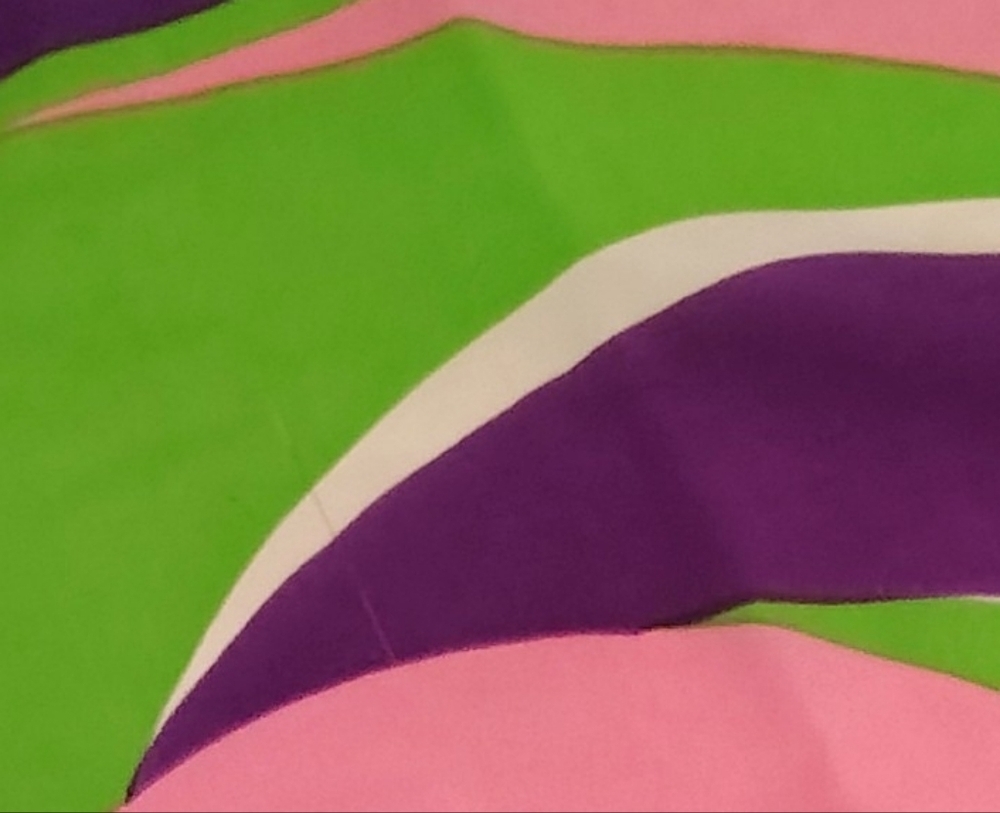 Pia Piccini Vintage Swirl Print Silk Scarf in Pink, Green & Purple - Picture 11 of 14